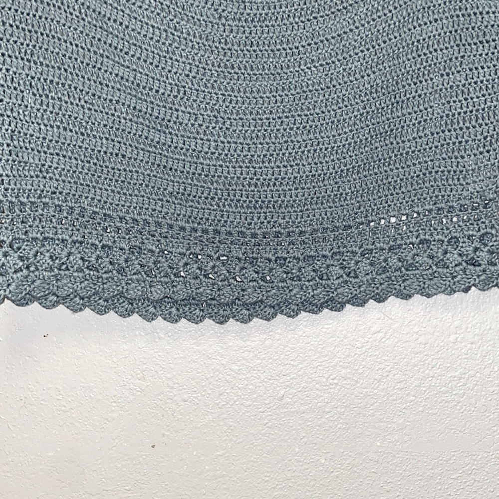 Altar’d State Teal Crochet Boho Festival Crop Tank Top 3446 - Picture 4 of 8